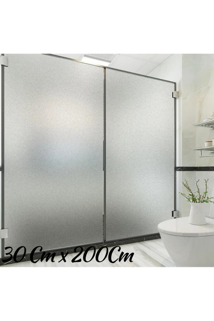 30 Cm x 2 Metre Gümüş Frosted Cam Kumlama, Ofis, Duşakabin ve Balkon Camı Buzlu Kaplama Folyosu