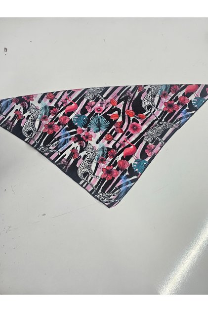 Tiger and Flower Scarf - Silk Satin Scarf