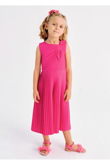 Girl's Bow Jumpsuit Pink 3872
