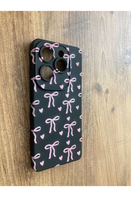 Tecno Spark 20 Velour Silicone Phone Case Cover with Bow/Ribbon Print (Kj5N)