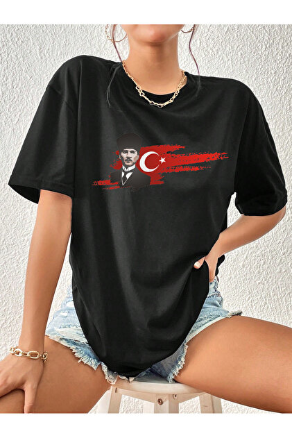 Unisex Ataturk Design Printed Tshirt