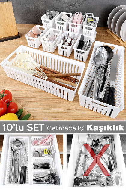 ポロニカ 4冊セット Meleni Home 10 Parça Modüler Kaşıklık Seti - Çok Amaçlı Çekmece