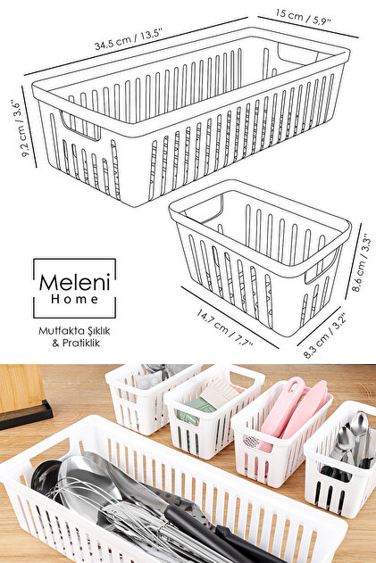 Meleni Home 10 Parça Modüler Kaşıklık Seti - Çok Amaçlı Çekmece