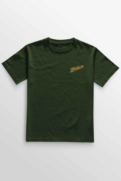 Unisex Khaki T-Shirt Stronger Stronger Athlete Gym Fitness Sports Minimal Front Printed T-Shirt