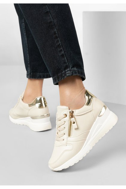 Sneakers Cu Platforma Rafina Bej