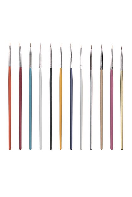 Set de 12 pensule pentru eyeliner SensoPRO Milano, Curcubeu
