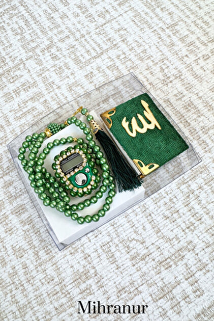 スマホアクセサリー rabbit_xxx Mihranur Özel Taşlı Zikirmatik, Mini Kuran Ve Tesbih Seti