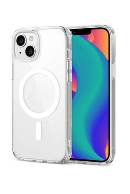 Apple Iphone 13 - 14 -15 Kılıf Magsafe Wireless Şarj Destekli Şeffaf Kapak Magnetic Crystal Case
