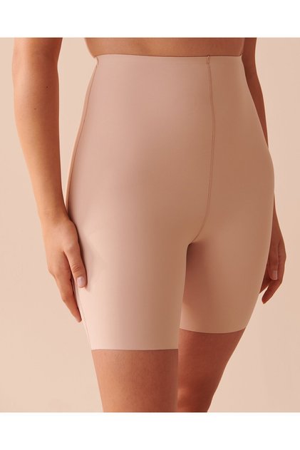 Porfy Model 3 Zone Effective Laser Cut Biker Leggings Long Corset Skin Color