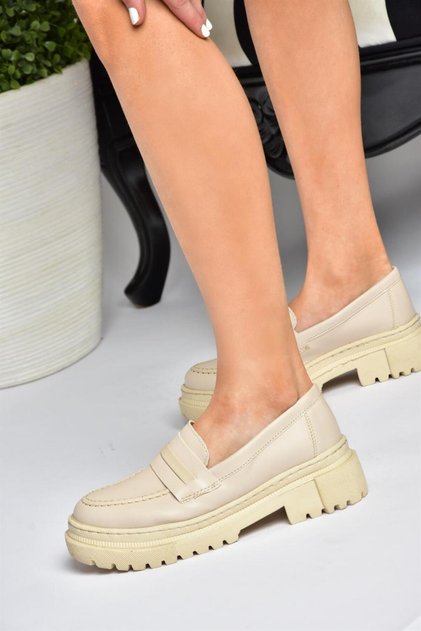 P6520345009 Beige Thick Soled Casual Women's Shoes