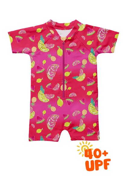 Lime Romper Rashguard Upf 40 Protection Upf 40 Protection Baby Swimsuit