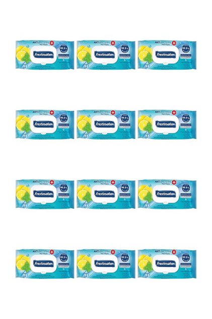 Antibakteriyel Islak Havlu Mendil 120'li 12 Paket (1440 Yaprak)