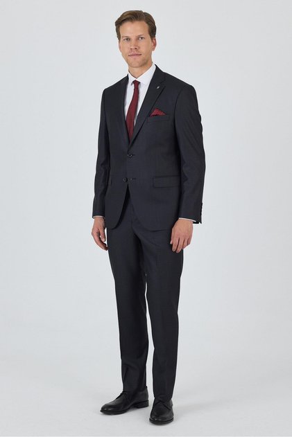 Erkek Düz Filafil Mono Yaka 6 Drop Comfort Fit Takım Elbise 1001250170