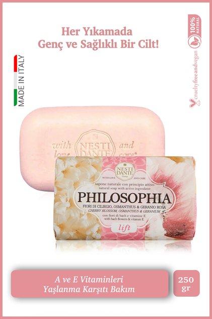 Philosophia Lift Katı Sabun 250 gr | A ve E Vitamini | Antiaging ve Sıkılaştırıcı | Banyo Sabunu