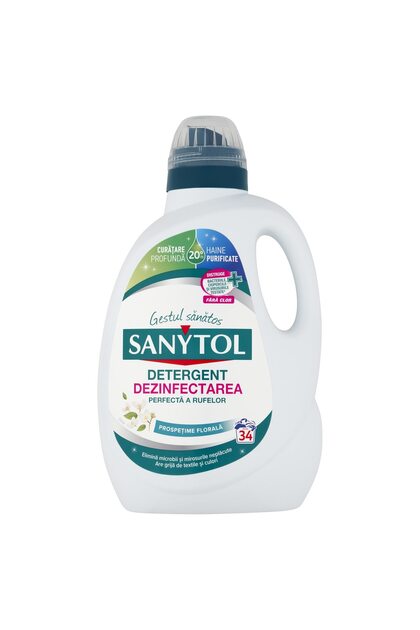 Detergent de rufe dezinfectant Sanytol Prospetime Florala, 1.70 l, 34 spalari
