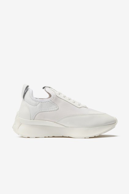 Dimity Real Leather Lace-Up Suede White Women's Sneakers