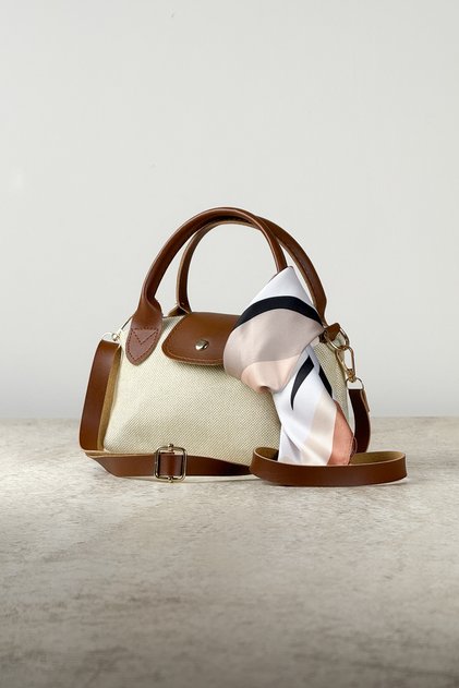 Ideal for Daily Use Minimal Design Mini Size Hand and Shoulder Bag + Scarf Gift