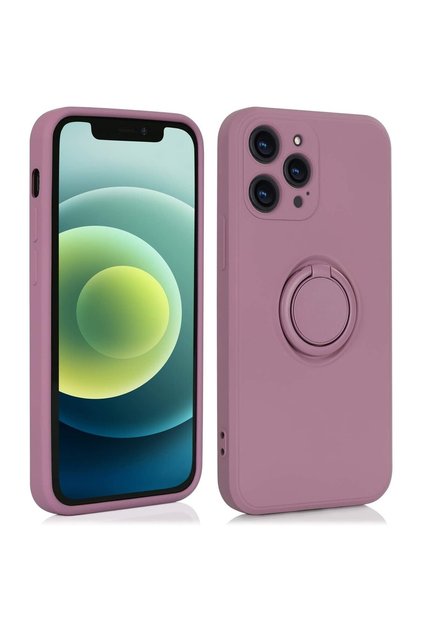 Husa protectie compatibila cu Huawei P Smart 2021 Liquid Silicone Ring cu support rotativ Mov
