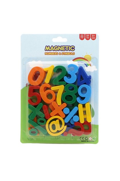 Set de 37 de numere și simboluri, rabatabile, magnetice, pentru frigider, plastic, multicolore