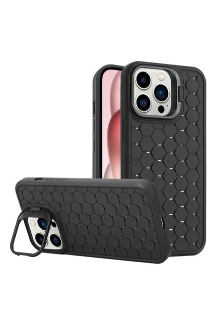 Husă de protecție TPU, tip carte, pentru Apple iPhone 14 Plus, 3D Cube, cu inel, protecție cameră, negru.