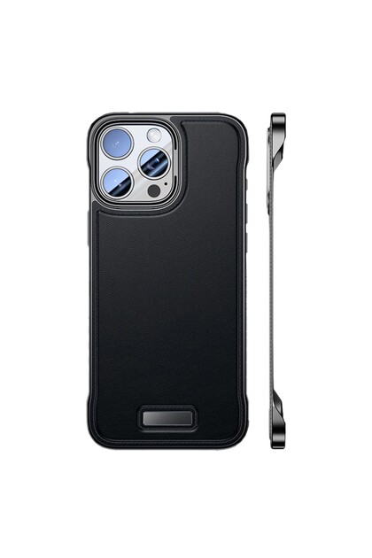 Husă pentru iPhone 16 Pro Max, husă de protecție, design modern, piele PU, subțire, negru