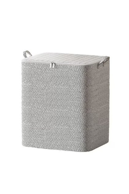 Cutie Depozitare Pliabilă cu Fermoar, Mâner Ranforsat, 61x50x71 cm, 210L, Gri,Plapumi,Perne