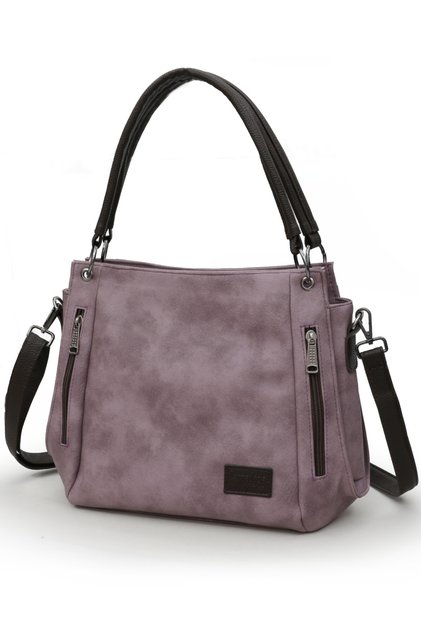 3232 New Phaselis Women's Smoky Plum Faux Leather Shoulder Hand Daily Tote Crossbody Bag with Pocket