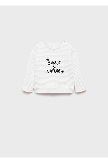 Kırık Beyaz Kız Bebek Sweatshirt 77066357