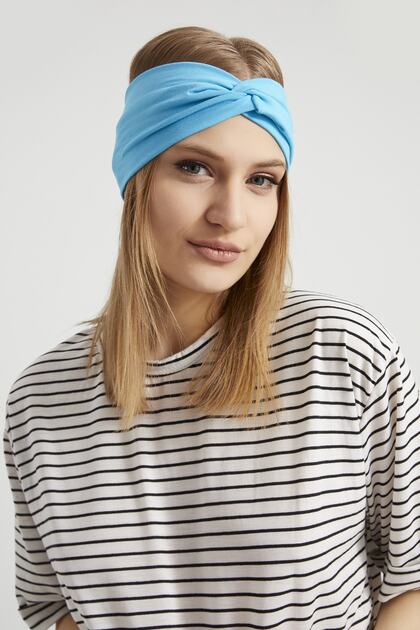 Ocean Blue, Boutique Design Women's Bandana Headband, Extra Soft, Flexible, Natural, Combed Cotton