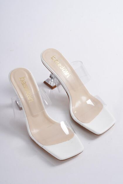 Women's Transparent Tape Transparent Heeled Slippers