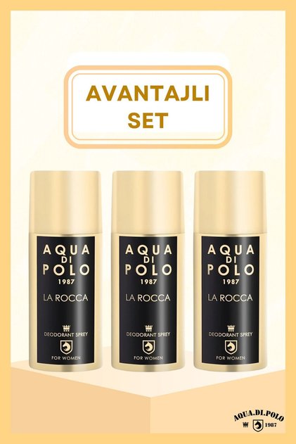 La Rocca Parfümlü Kadın Deodorant Seti 150 ml 3 Adet| Çiçeksi, Oryantal | Alüminyum İçermez