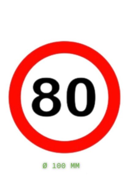 Speed Limit Sticker 80 Km (Ø 100 mm)