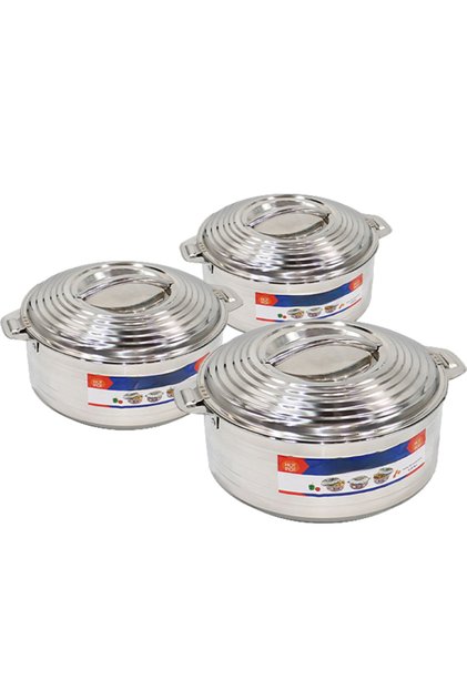 3-Piece Stainless Steel Food Warmer Set (2500-3500-5000)ml
