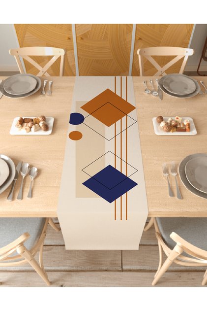 Vase Flower Bohemian Pattern Special Design Runner Printed Decorative Beige Tablecloth Modern Home Decoration
