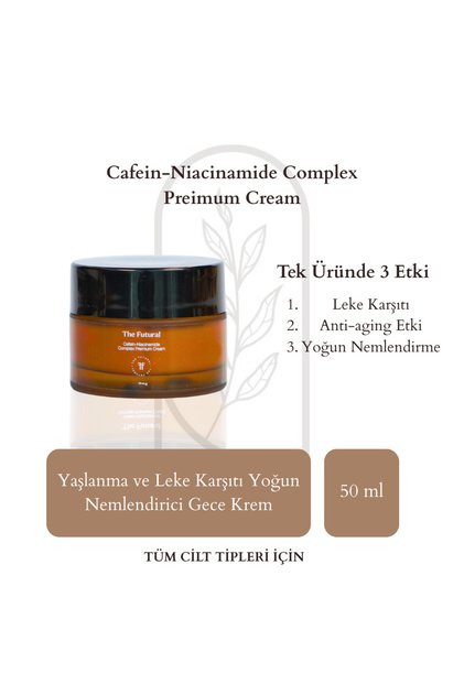 Cafein Niacinamide Kompleksli Kırışıklık Karşıtı & Sıkılaştırıcı Premium Yüz Kremi – 50 ml