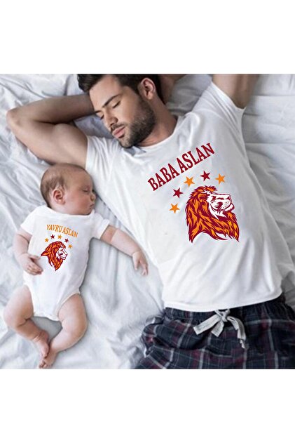 venüsdijital Babaya Hediye Aslan Parçası Tshirt Zıbın (gözüken 1