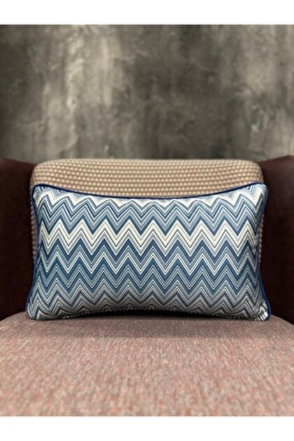 Fabricland Ithal Ipek Kadife Missoni Desen Kırlent Kılıfı 30x50cm