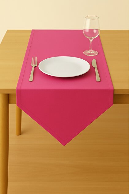 Luna Series Velvet Textured Triangle Runner - Fuchsia