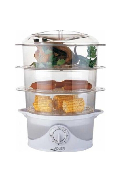 Aparat de gătit cu abur, Turbo Steam, cronometru 60 min, 800W, 9L, alb