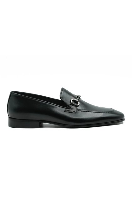 Genuine Leather Black Loafer Men's Leather Shoes - Microlight Sole - Tuna Ml161