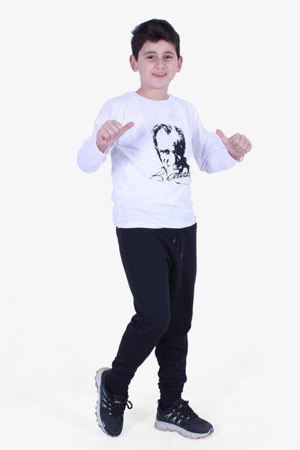 Ataturk Printed Long Sleeve Top-bottom Children's Suit
