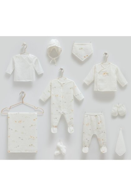 İncibaby 100% Cotton Muslin Fabric Summer 10 Pack Hospital Release New Season