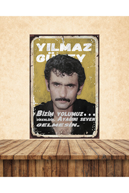 TAKIFİX Türkan Şoray Yılmaz Güney 20x30 cm Retro Ahşap Poster