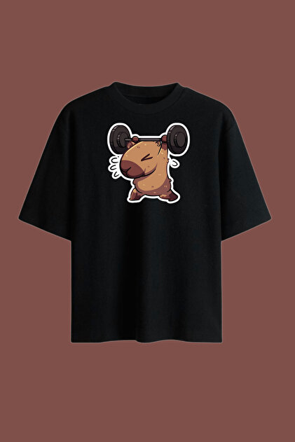 Capybara Gym Printed Oversize T-Shirt