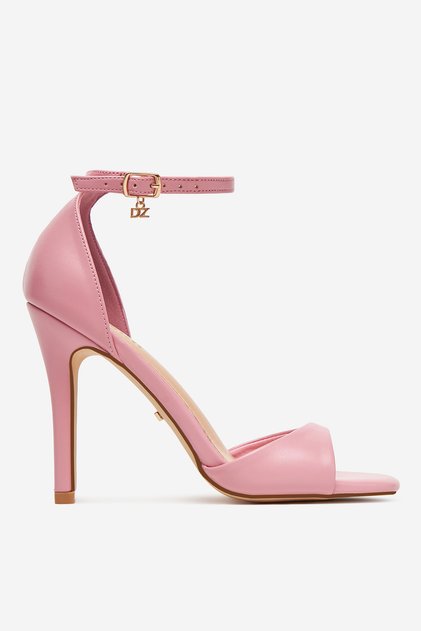 Sandale damă cu toc înalt, stiletto roz, talie înaltă, talie înaltă 37