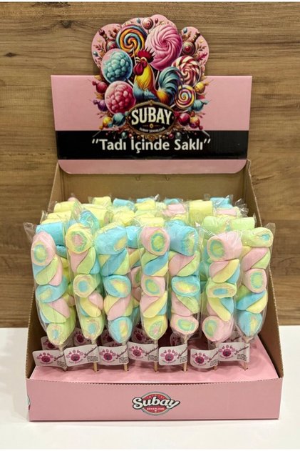 Marshmallow Lolipop Şekerleme 10 Adet (TİWİST) (PARTİ -DOĞUM GÜNÜ-ÇOCUK VB.)