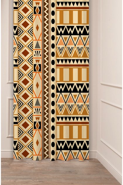Authentic, Anatolian, Ethnic Patterned Special Design Digital Printed (Single Wing) Modern Stylish Background Curtain