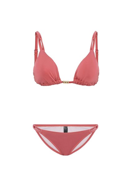 Women's Dusty Rose Izabella Gold Accessory Triangle Bikini Set