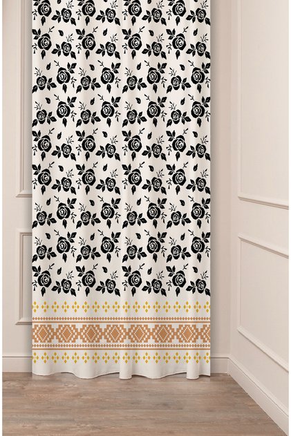 Authentic, Anatolian, Ethnic Patterned Special Design Digital Printed (Single Wing) Modern Stylish Background Curtain