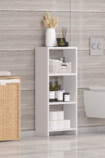 Bohem 4 Raflı 40 Cm Dekoratif Banyo Düzenleyici Banyo Dolabı Çok Amaçlı Dolap 100x40x20 Ölçülerinde